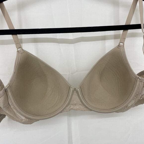 Natori Size 32DD Bliss Perfection T-Shirt Bra Underwire Padded Nude Cream 721154 - Picture 4 of 5